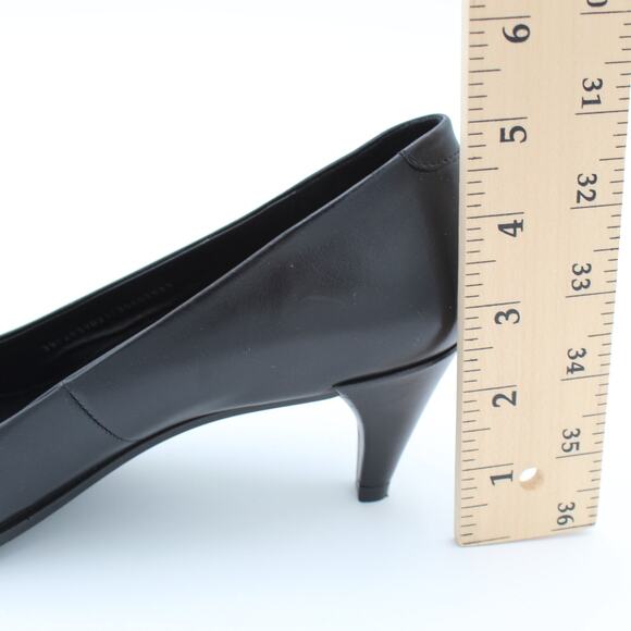 ECCO Leather Pumps 39 Womens Size 8 Black Kitten Heel Comfort Shoe Minimalist - Picture 5 of 7